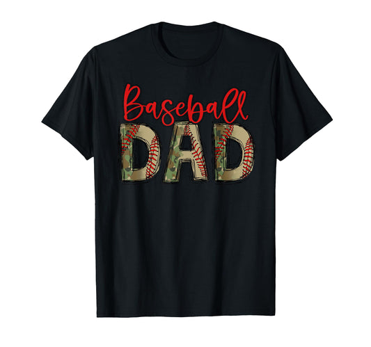 Baseball Dad Camouflage Camo Flag T-Shirt - Minimalist Print Unisex - T-Shirt, Sweatshirt, Hoodie