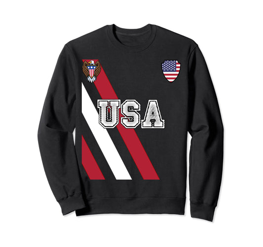 American Soccer Jersey Usa Flag Football Sweatshirt - Graphic Print Unisex - T-Shirt, Sweatshirt, Hoodie