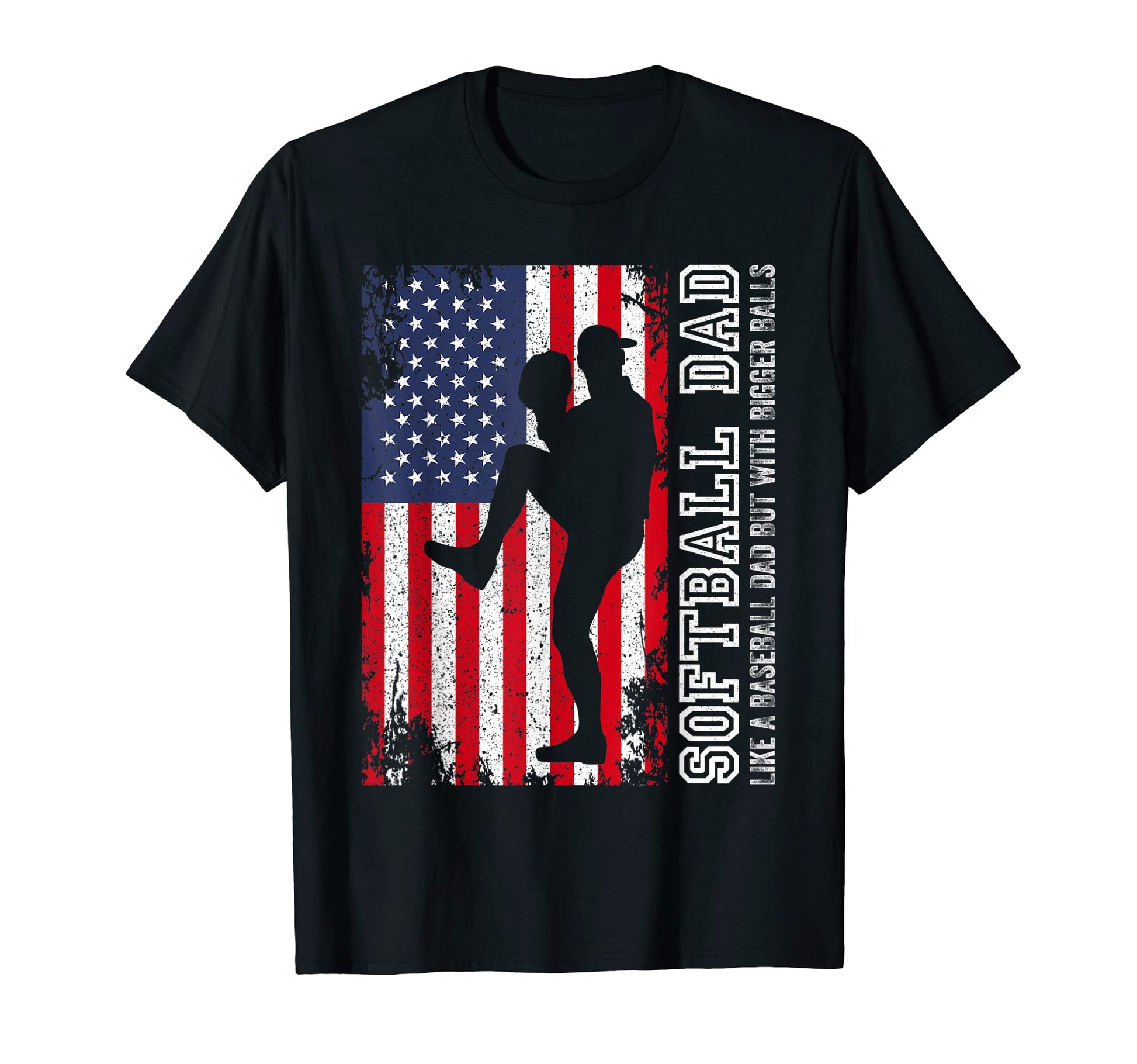 Mens Softball Dad Like Baseball Dad But T-Shirt - Unique Graphic Unisex - T-Shirt, Sweatshirt, Hoodie