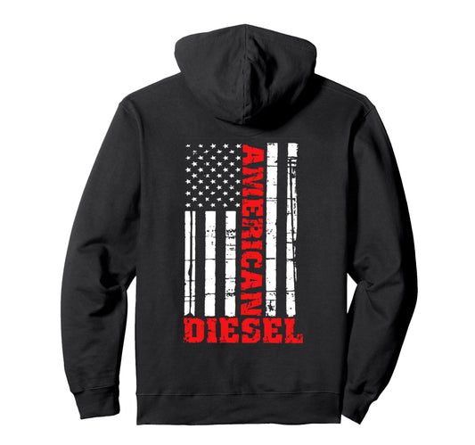 American Diesel Flag Truck Turbo Sweatshirt - Unique Graphic for Adults - T-Shirt, Sweatshirt, Hoodie