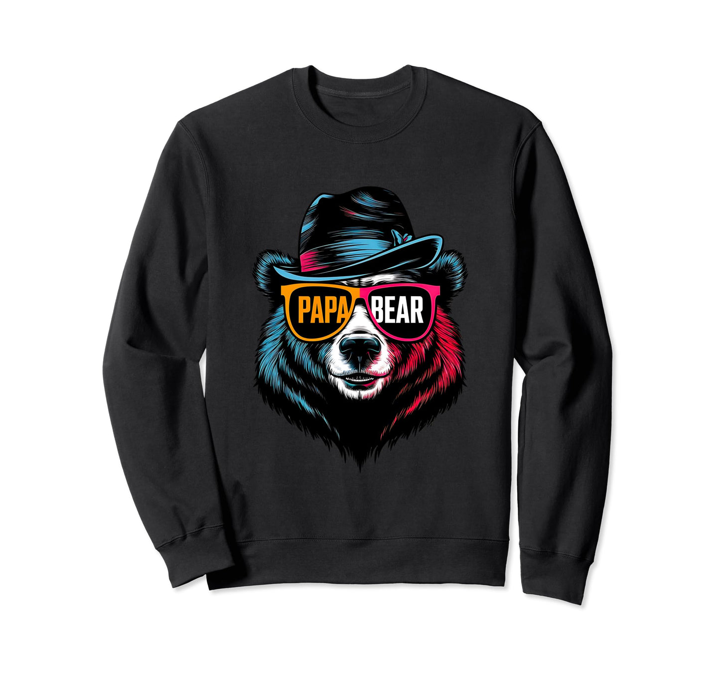 Mens Papa Bear Face Sweatshirt - Casual Everyday Wear for Adults - T-Shirt, Sweatshirt, Hoodie
