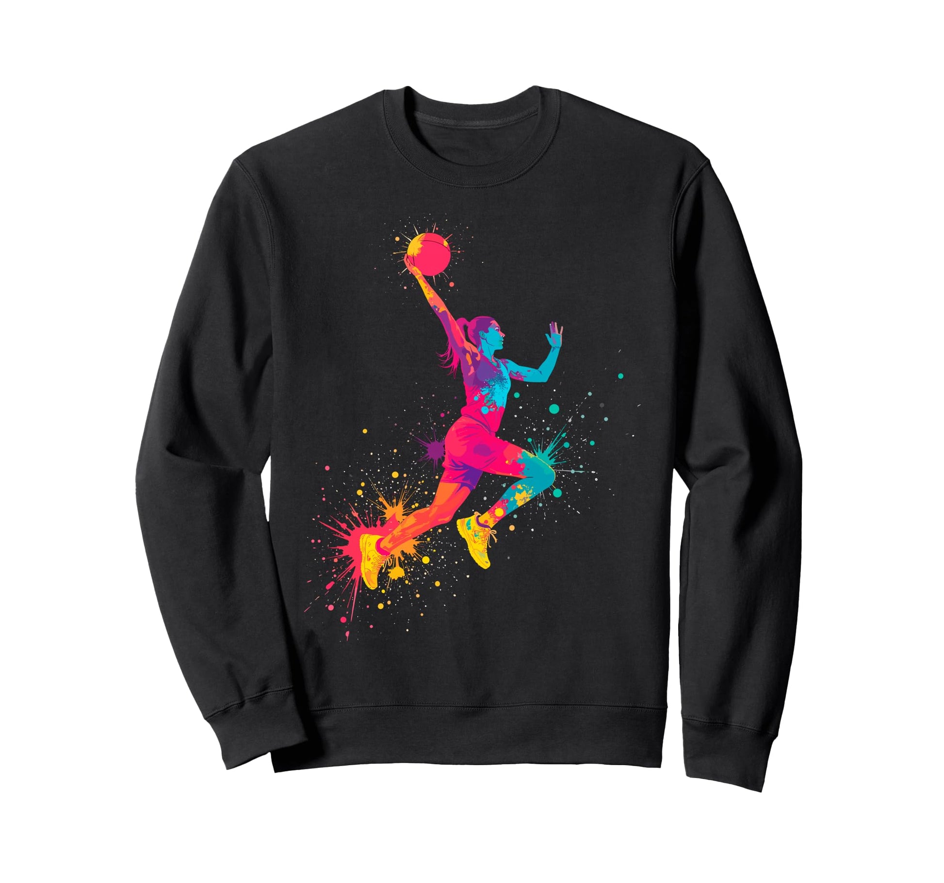 Colorful Graffiti Basketball Sweatshirt - Minimalist Print Men Women - T-Shirt, Sweatshirt, Hoodie