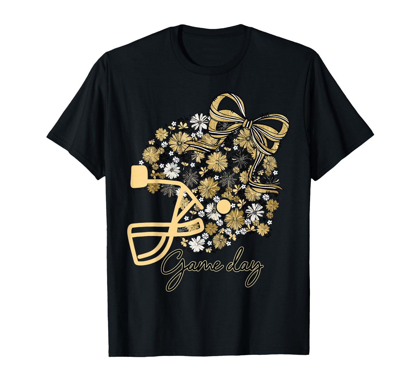 Floral Football Game Day Girly T-Shirt - Casual Everyday Wear for Adults - T-Shirt, Sweatshirt, Hoodie