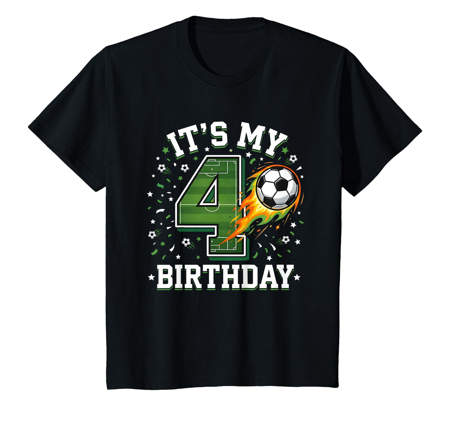 Its My 4Th Birthday Soccer Ball T-Shirt - Casual Everyday Wear for Adults - T-Shirt, Sweatshirt, Hoodie