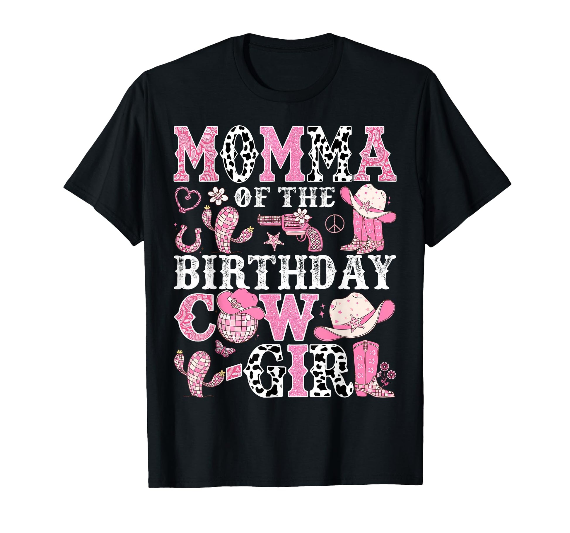 Momma Birthday Cow Rodeo Cowgirl T-Shirt - Trendy Graphic for Adults - T-Shirt, Sweatshirt, Hoodie