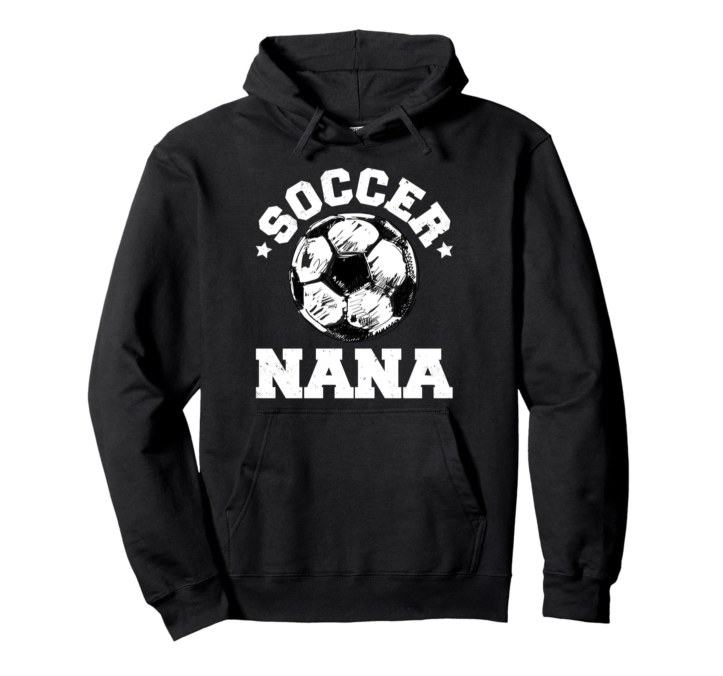 Soccer Nana Soccer Ball Distressed Hoodie - Novelty Apparel for Adults - T-Shirt, Sweatshirt, Hoodie