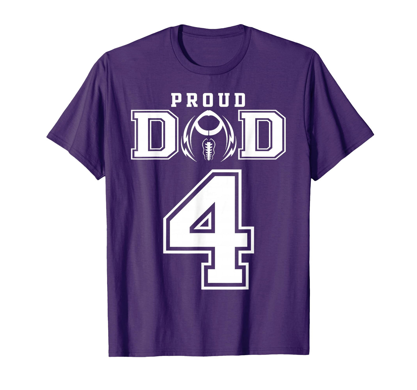 Custom Proud Football Dad Number 4 T-Shirt - Fun Novelty Design Unisex - T-Shirt, Sweatshirt, Hoodie