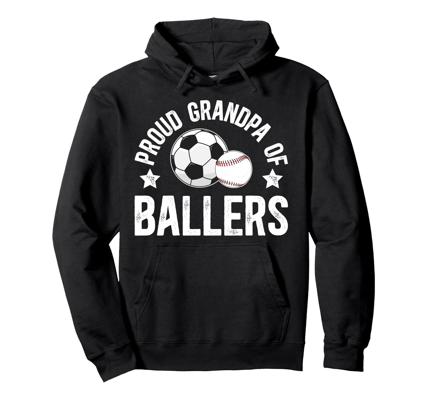Proud Grandpa Ballers Baseball Soccer Hoodie - Custom Art Print Men Women - T-Shirt, Sweatshirt, Hoodie