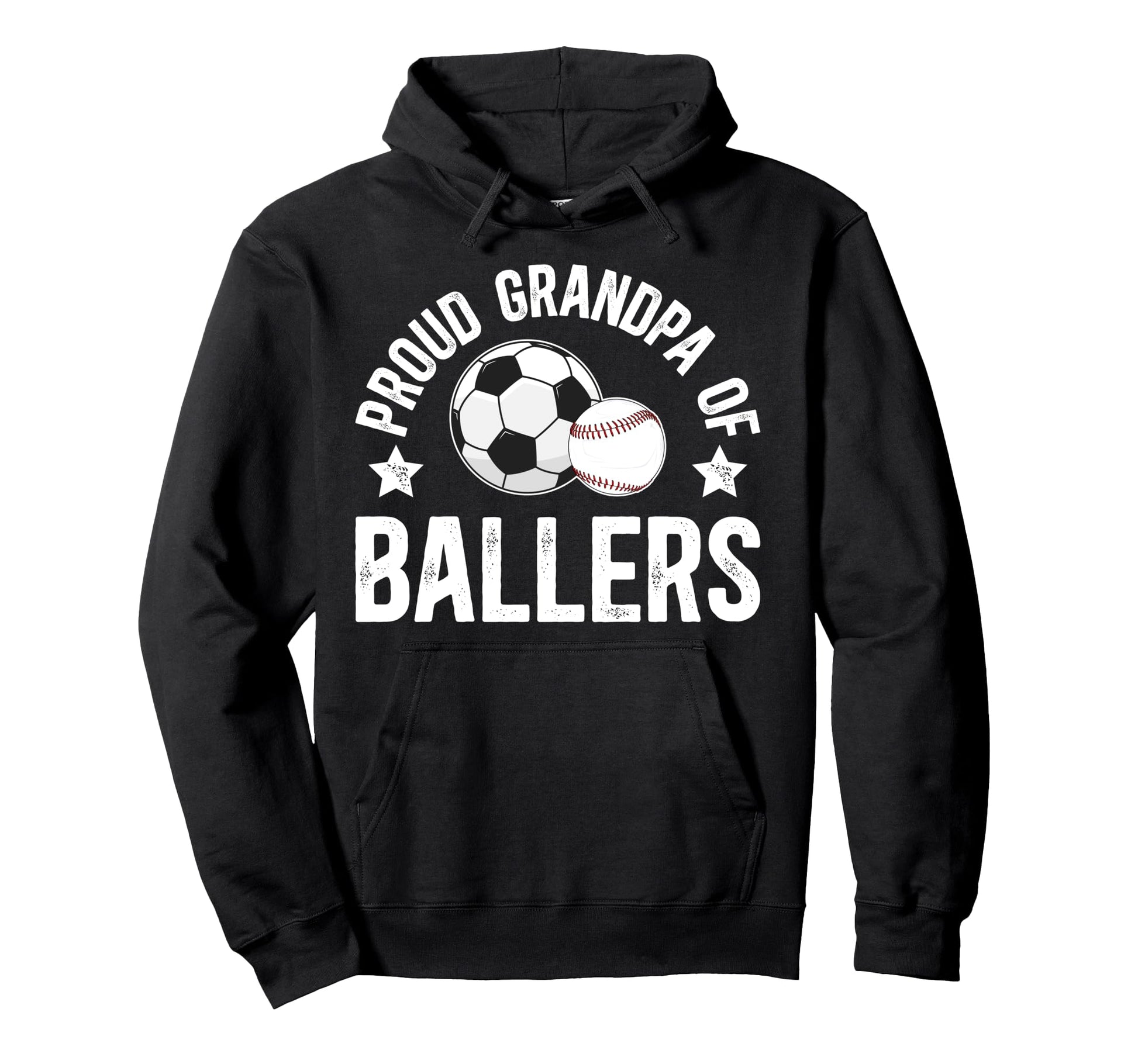 Proud Grandpa Ballers Baseball Soccer Hoodie - Custom Art Print Men Women - T-Shirt, Sweatshirt, Hoodie