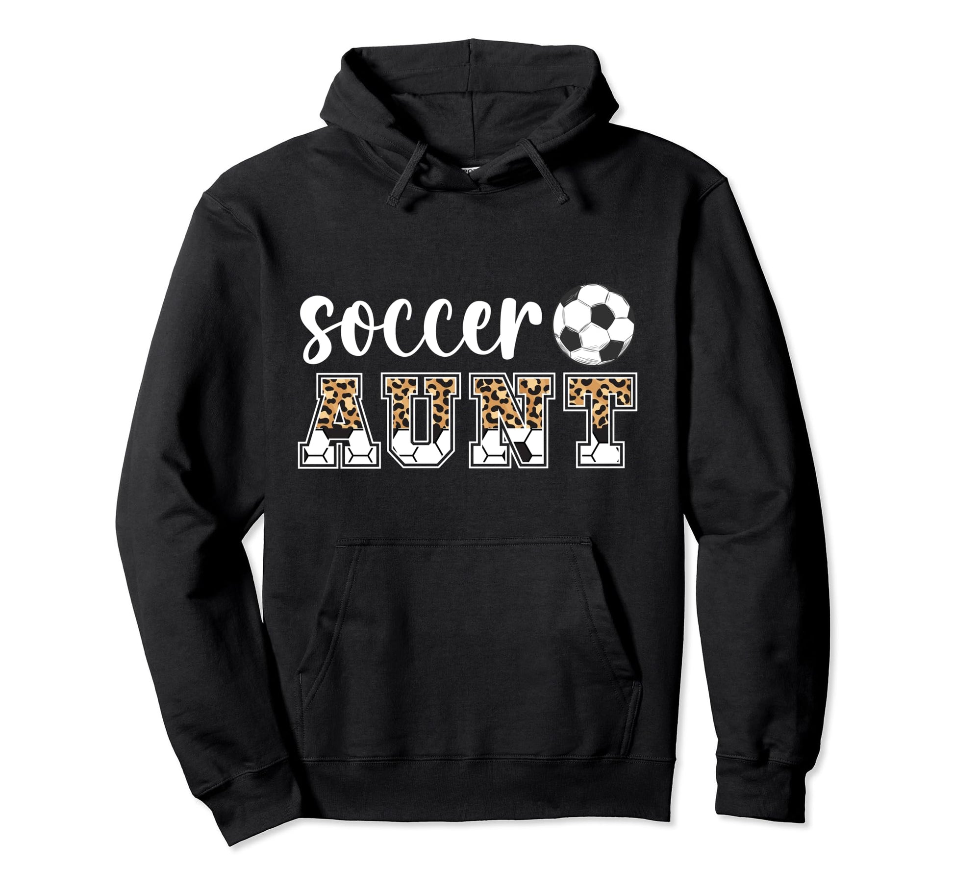 Soccer Aunt Leopard Aunt Soccer Hoodie - Aesthetic Graphic for Adults - T-Shirt, Sweatshirt, Hoodie