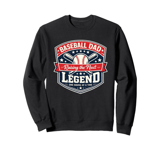 Baseball Dad Raising Legend One Sweatshirt - Aesthetic Graphic for Adults - T-Shirt, Sweatshirt, Hoodie