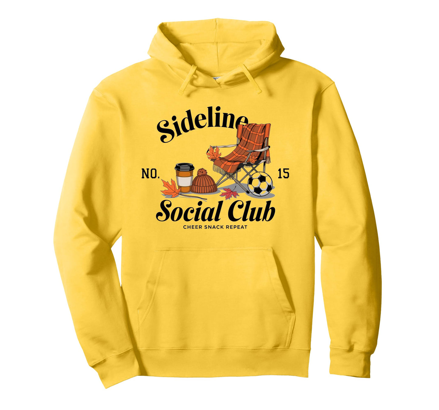 Sideline Social Club Soccer Mom Hoodie - Fun Novelty Design for Adults - T-Shirt, Sweatshirt, Hoodie