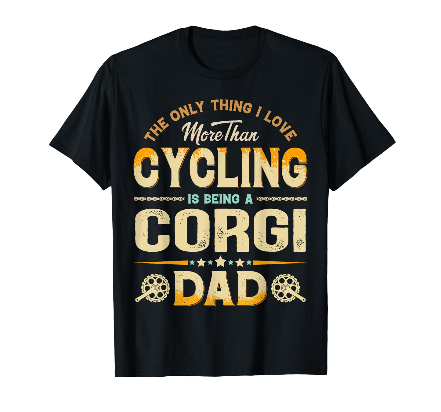 Funny Cycling Fathers Day Corgi Dad Dog T-Shirt - Minimalist Print Unisex - T-Shirt, Sweatshirt, Hoodie