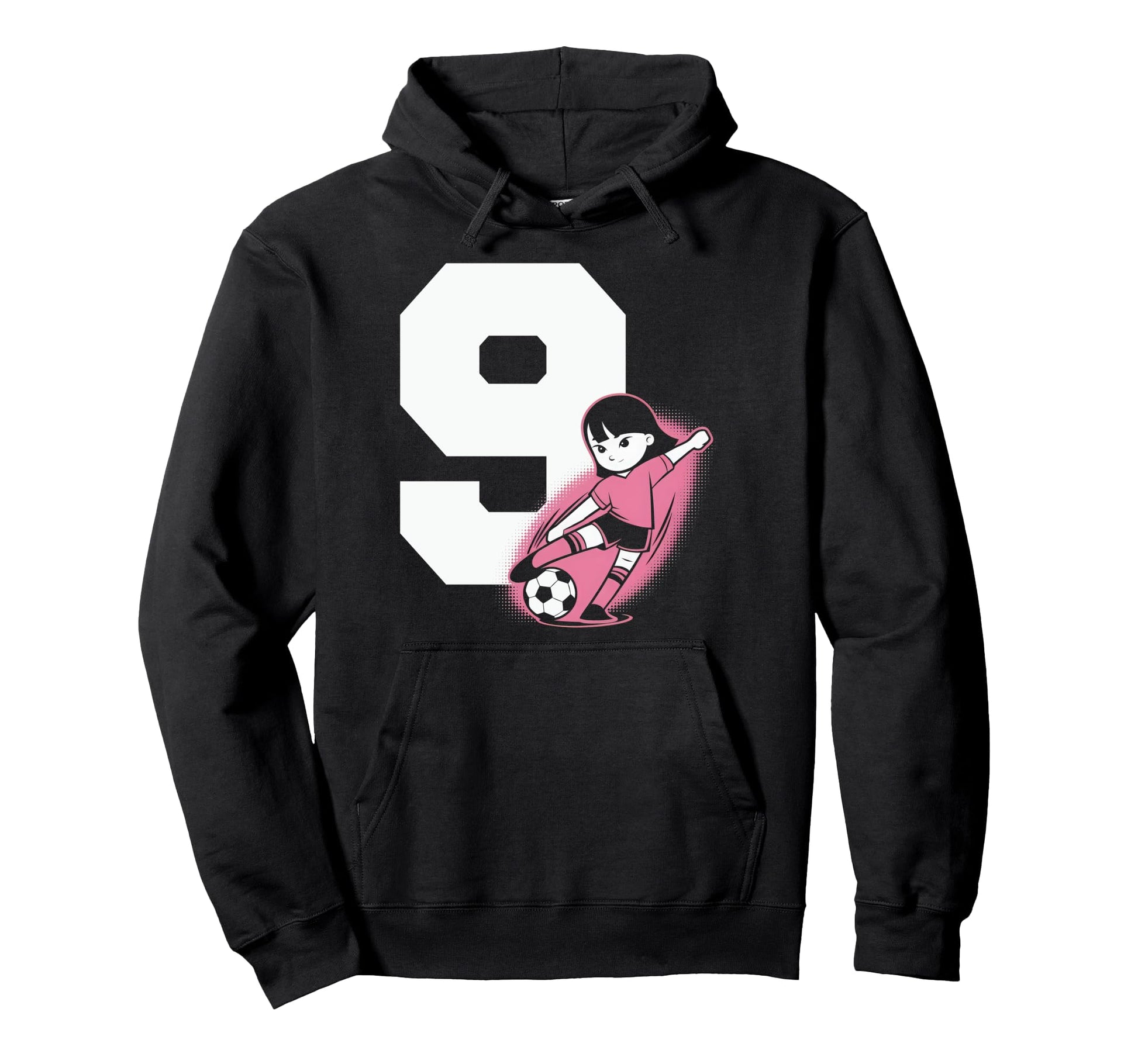 9 Soccer Birthday Gift Soccer Fan Hoodie - Aesthetic Graphic for Adults - T-Shirt, Sweatshirt, Hoodie
