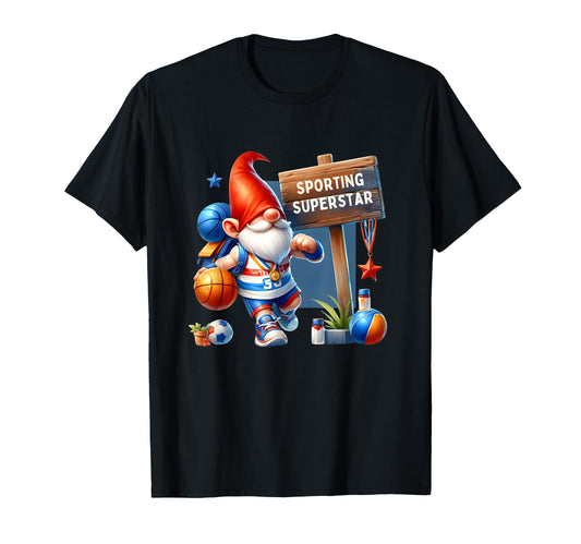 Athlete Sports Gnome Fathers Day T-Shirt - Streetwear Style for Adults - T-Shirt, Sweatshirt, Hoodie