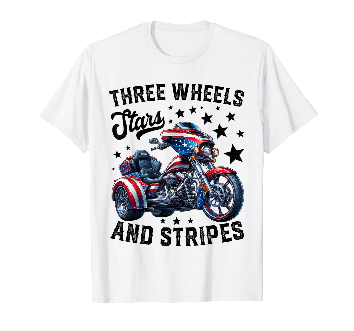 Motorcycle Trike Patriotic Usa Flag T-Shirt - Trendy Graphic Men Women - T-Shirt, Sweatshirt, Hoodie