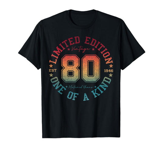 80 Year Old Gifts 1946 80Th Birthday T-Shirt - Trendy Graphic Men Women - T-Shirt, Sweatshirt, Hoodie