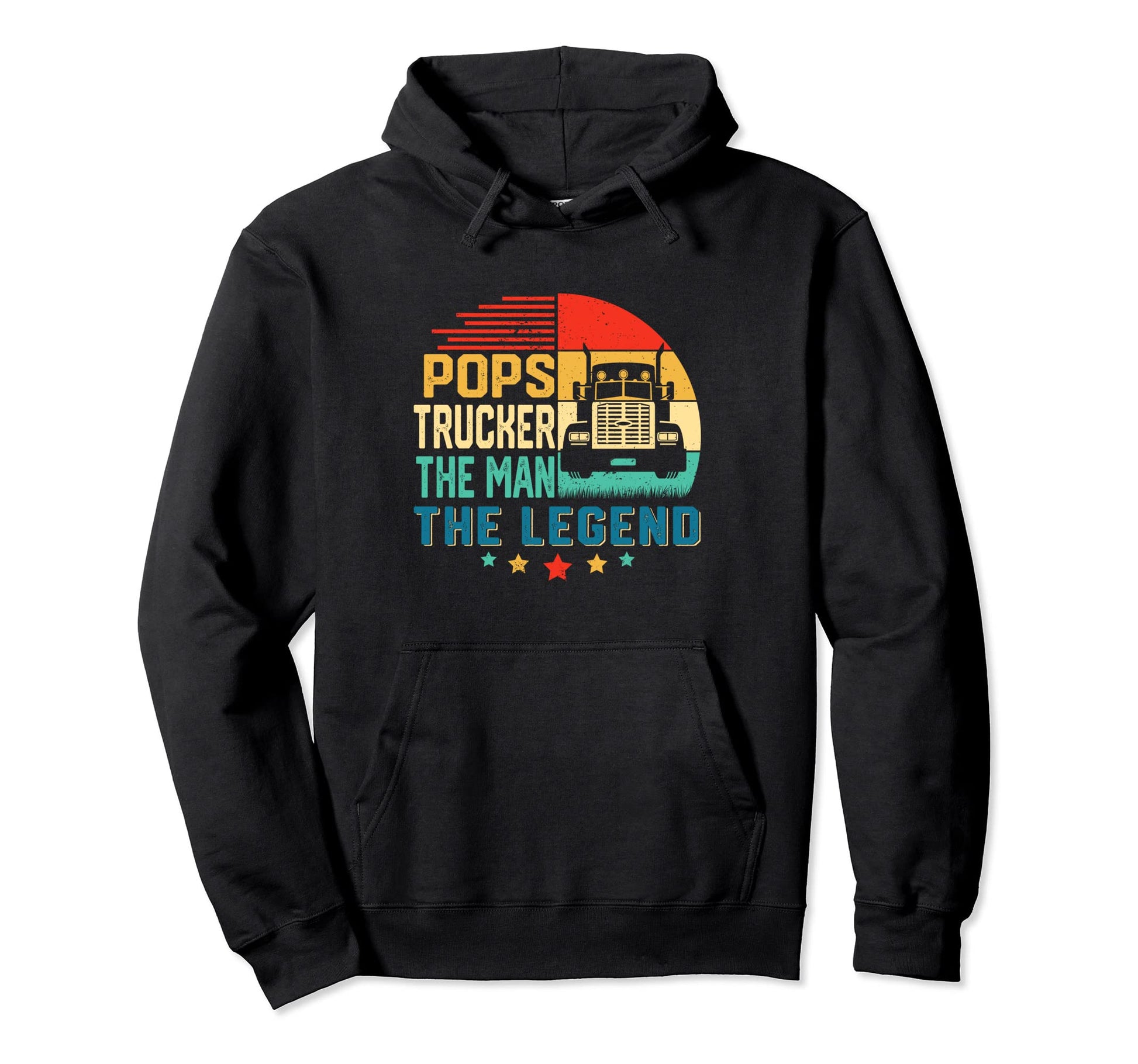 Pops Trucker Legend Hoodie - Trendy Graphic for Adults - T-Shirt, Sweatshirt, Hoodie