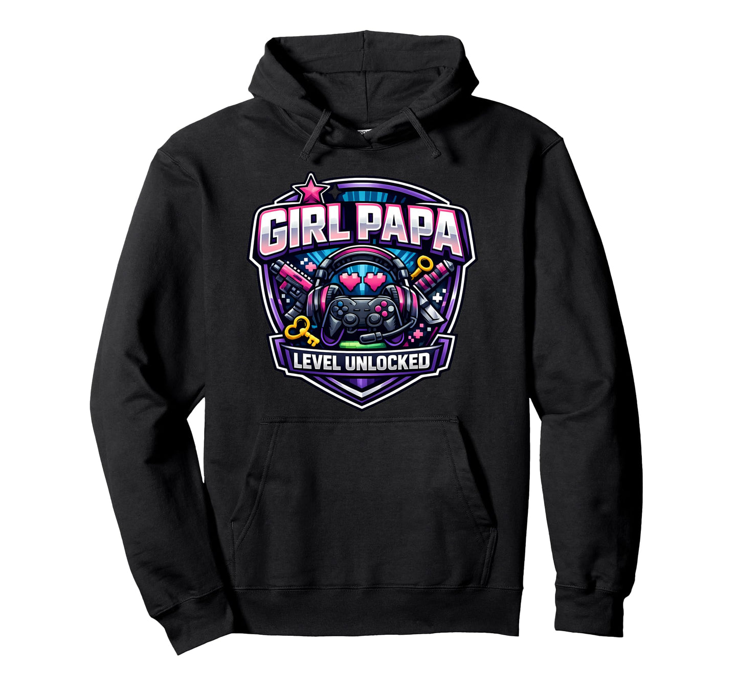 Papa Level Unlocked New Father Dad Hoodie - Novelty Apparel for Adults - T-Shirt, Sweatshirt, Hoodie