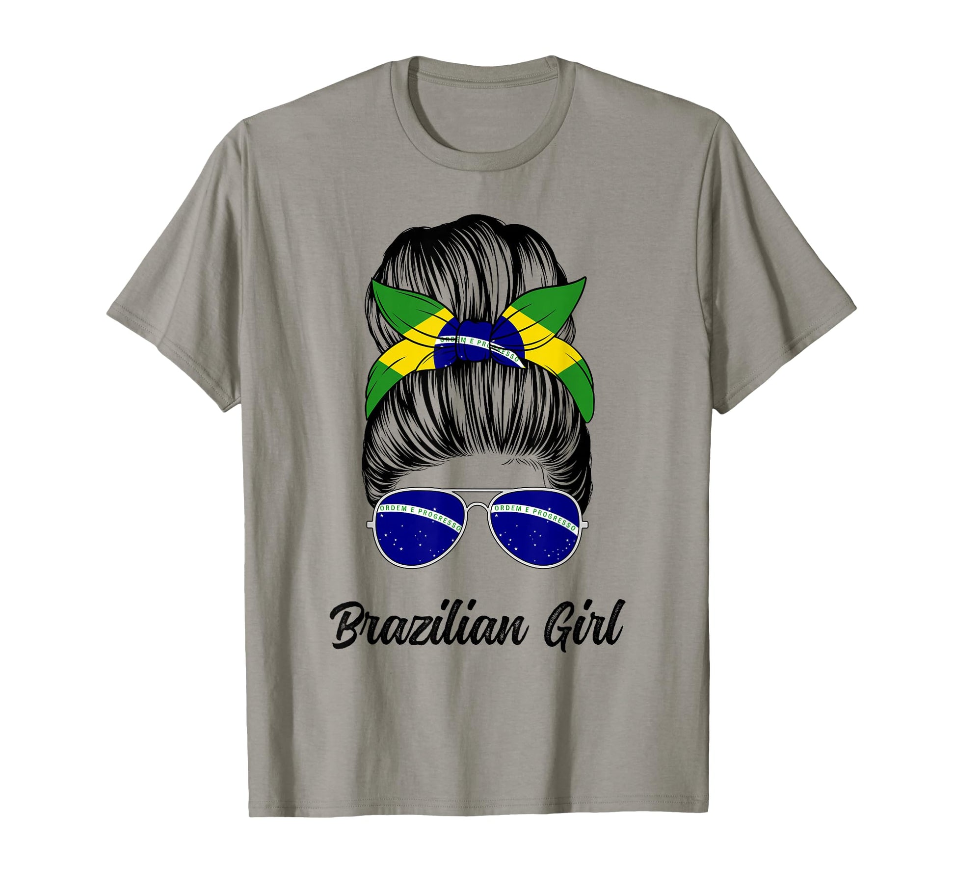 Brazilian Messy Bun Brazil Flag Pride T-Shirt - Custom Art Print for Adults - T-Shirt, Sweatshirt, Hoodie