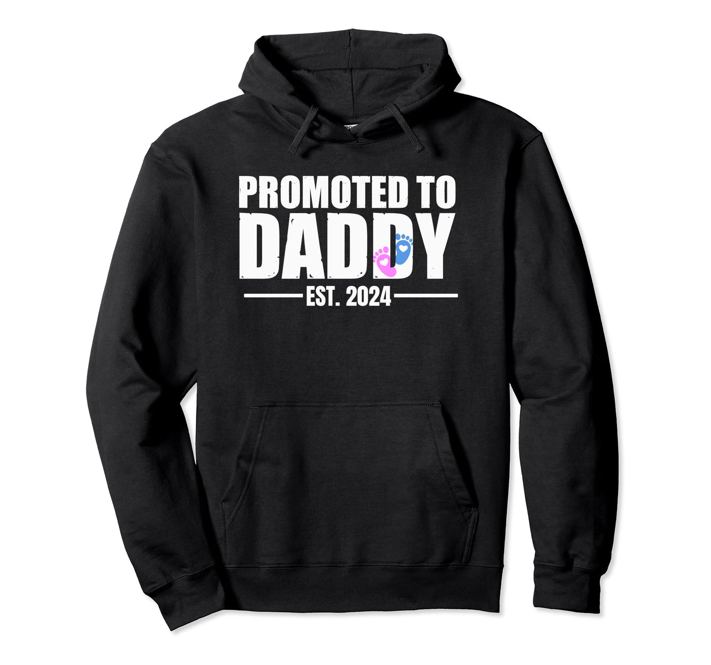 Promoted To Daddy Est 2024 New Dad Father Hoodie - Minimalist Print Unisex - T-Shirt, Sweatshirt, Hoodie