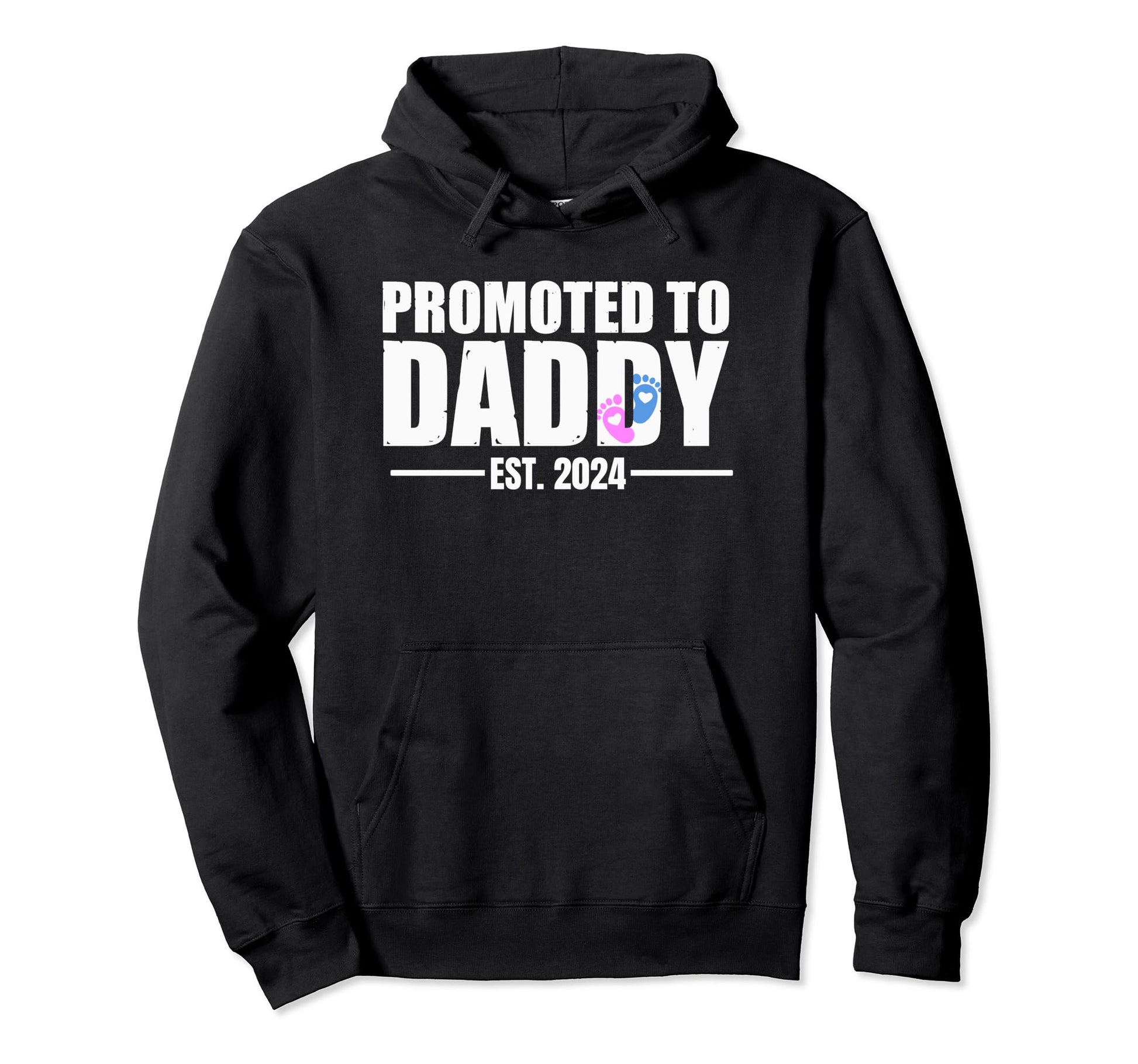 Promoted To Daddy Est 2024 New Dad Father Hoodie - Minimalist Print Unisex - T-Shirt, Sweatshirt, Hoodie