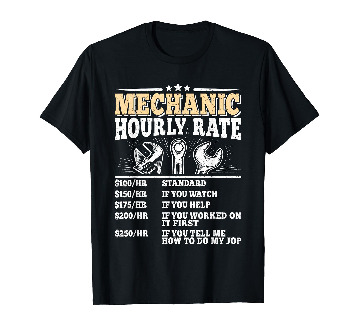 Mechanic Hourly Rate Funny Mechanic Auto T-Shirt - Graphic Print Men Women - T-Shirt, Sweatshirt, Hoodie