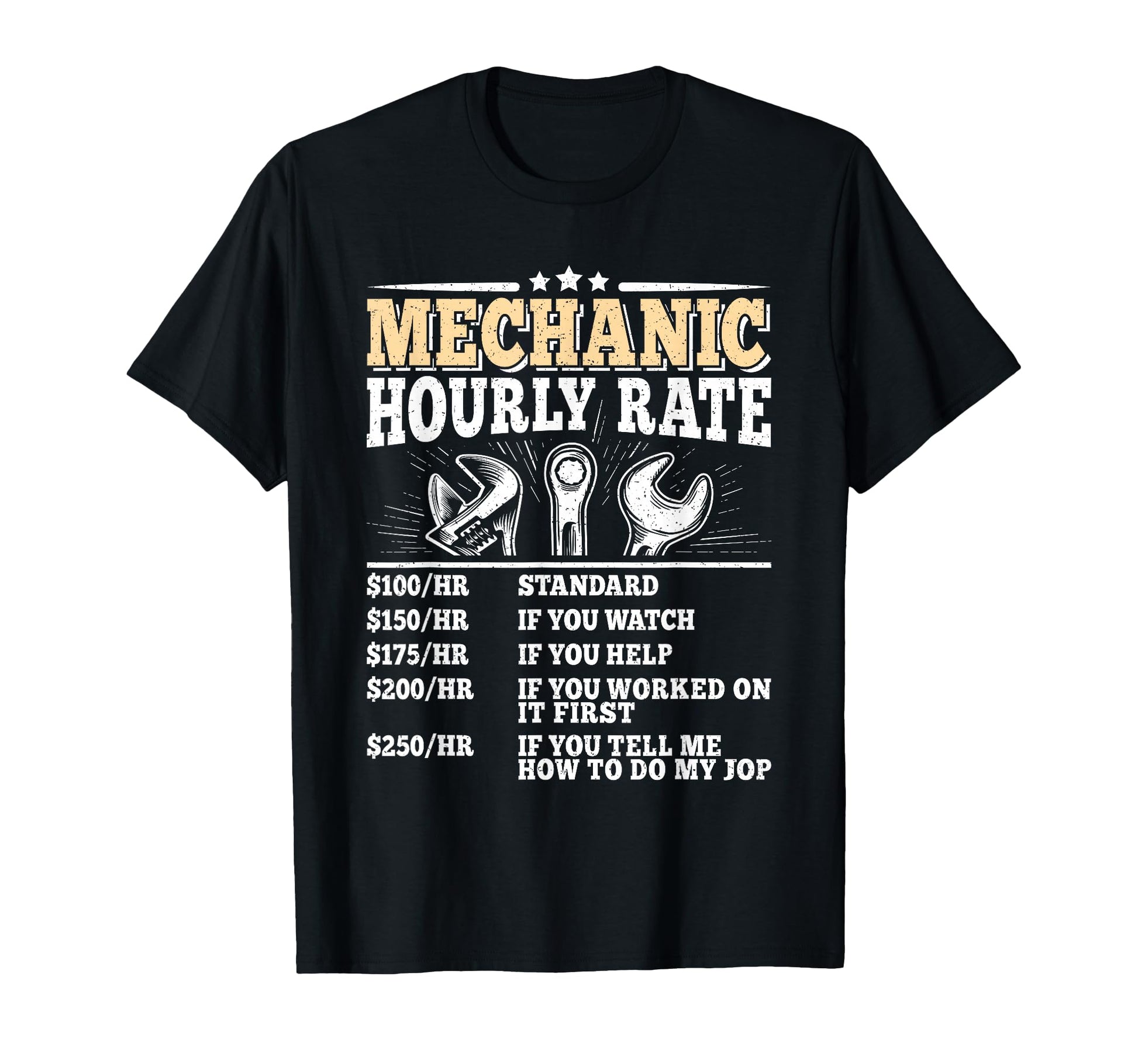 Mechanic Hourly Rate Funny Mechanic Auto T-Shirt - Graphic Print Men Women - T-Shirt, Sweatshirt, Hoodie