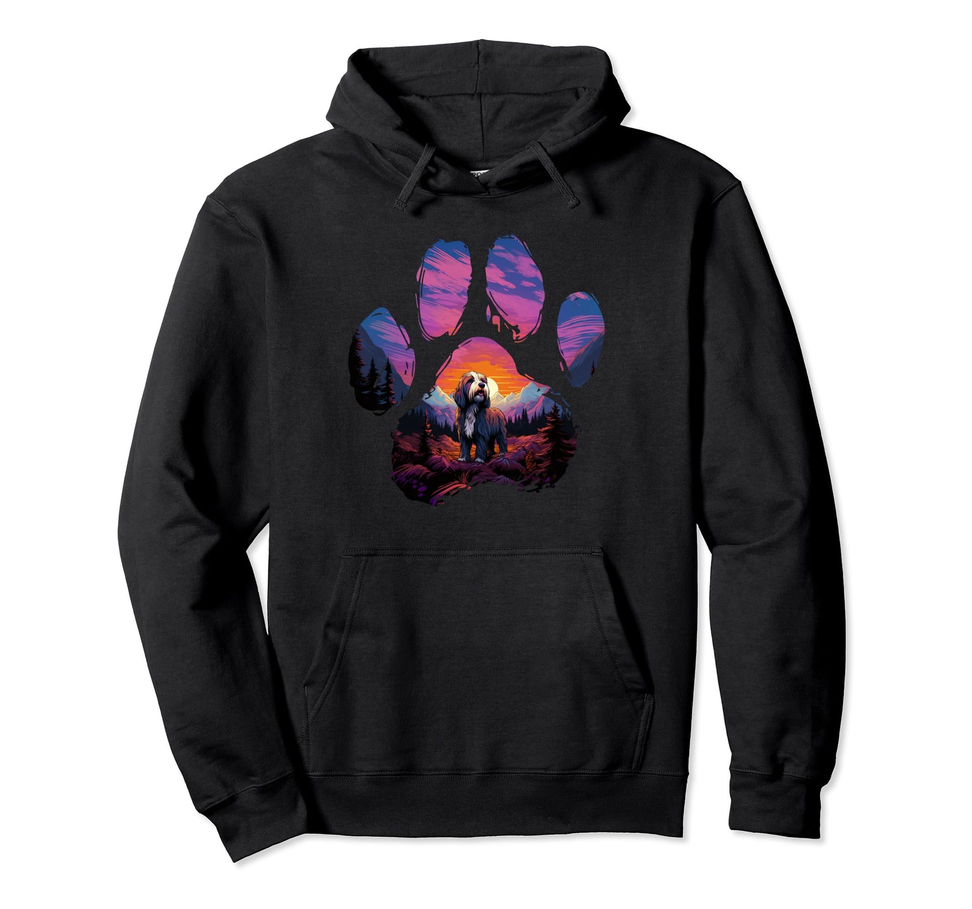 Bearded Collie Paw Mountain Dog Mom Dad Hoodie - Graphic Print Men Women - T-Shirt, Sweatshirt, Hoodie