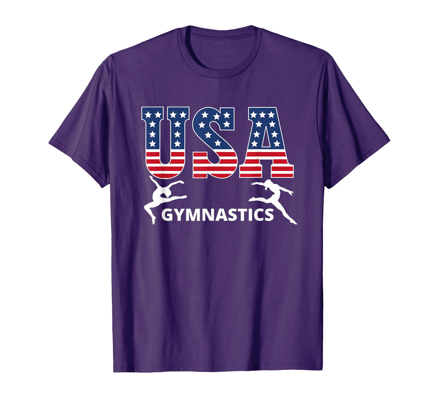 Gymnastics Usa Flag Proud American T-Shirt - Novelty Apparel Unisex - T-Shirt, Sweatshirt, Hoodie