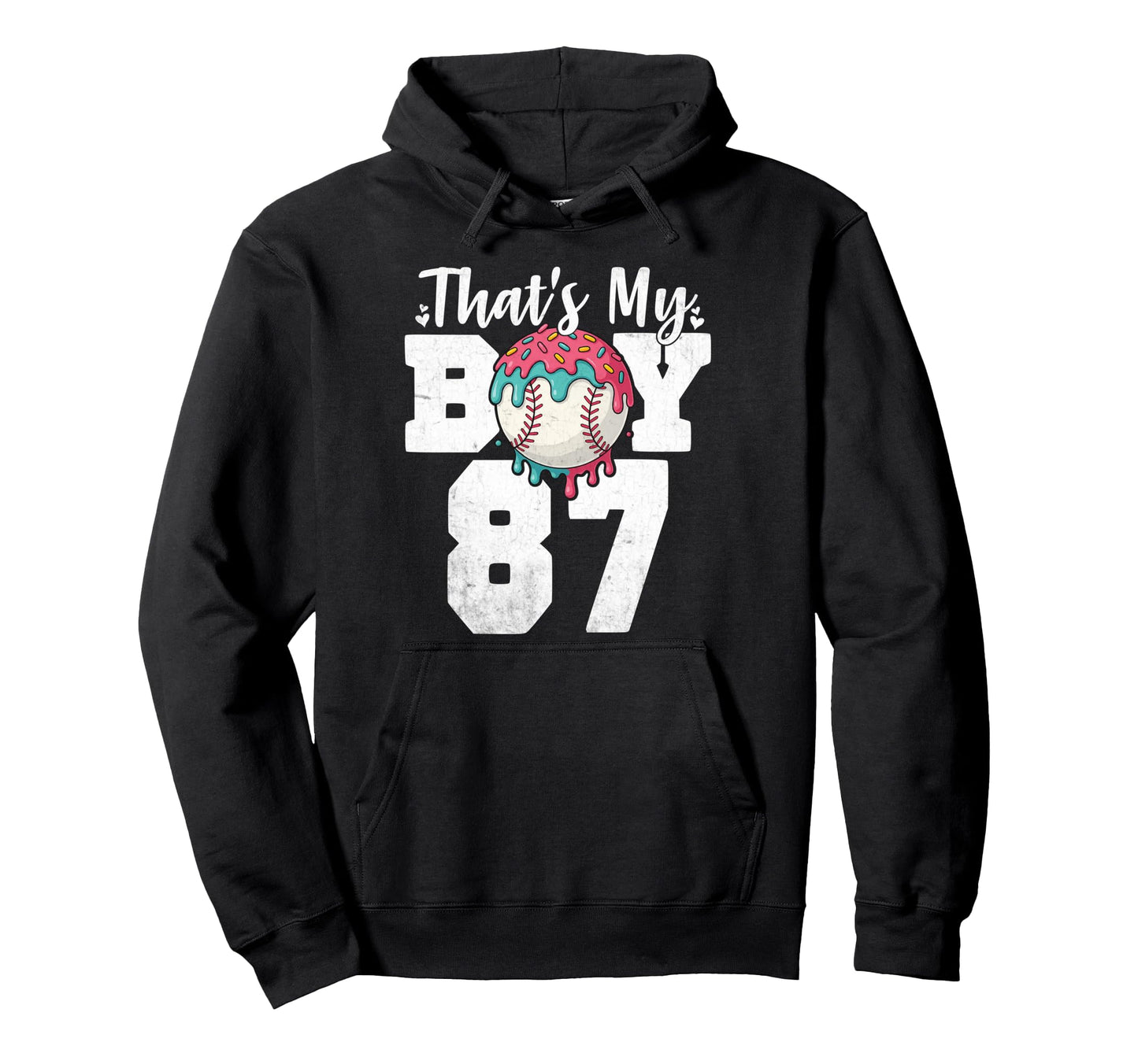 Thats My Baseball 87 Number Mom Dad 87 Hoodie - Custom Art Print Men Women - T-Shirt, Sweatshirt, Hoodie
