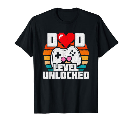 Announcement Gamer Dad New Dad Level T-Shirt - Graphic Print for Adults - T-Shirt, Sweatshirt, Hoodie
