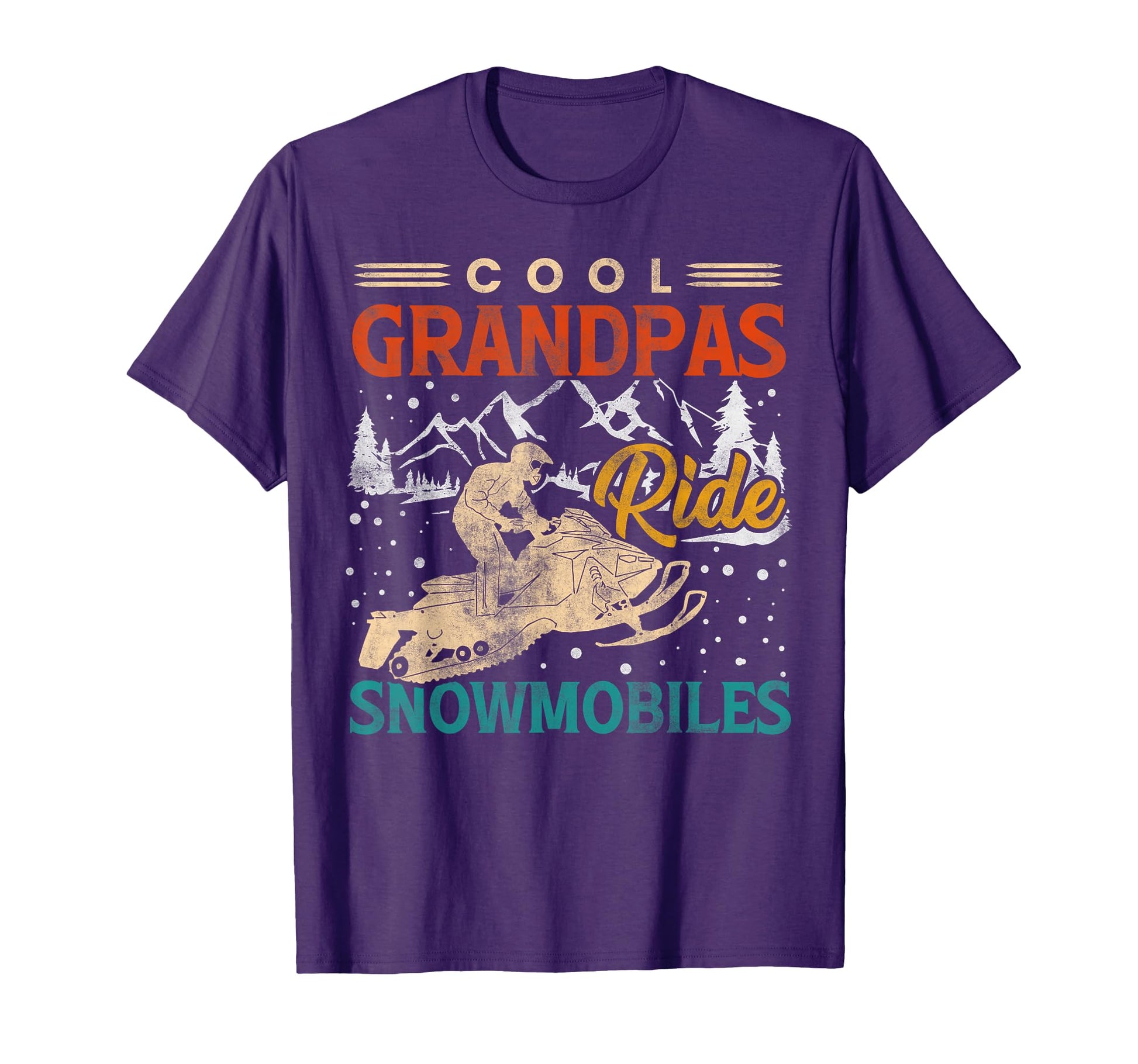 Grandpas Ride Snowmobiles Funny T-Shirt - Casual Everyday Wear Unisex - T-Shirt, Sweatshirt, Hoodie