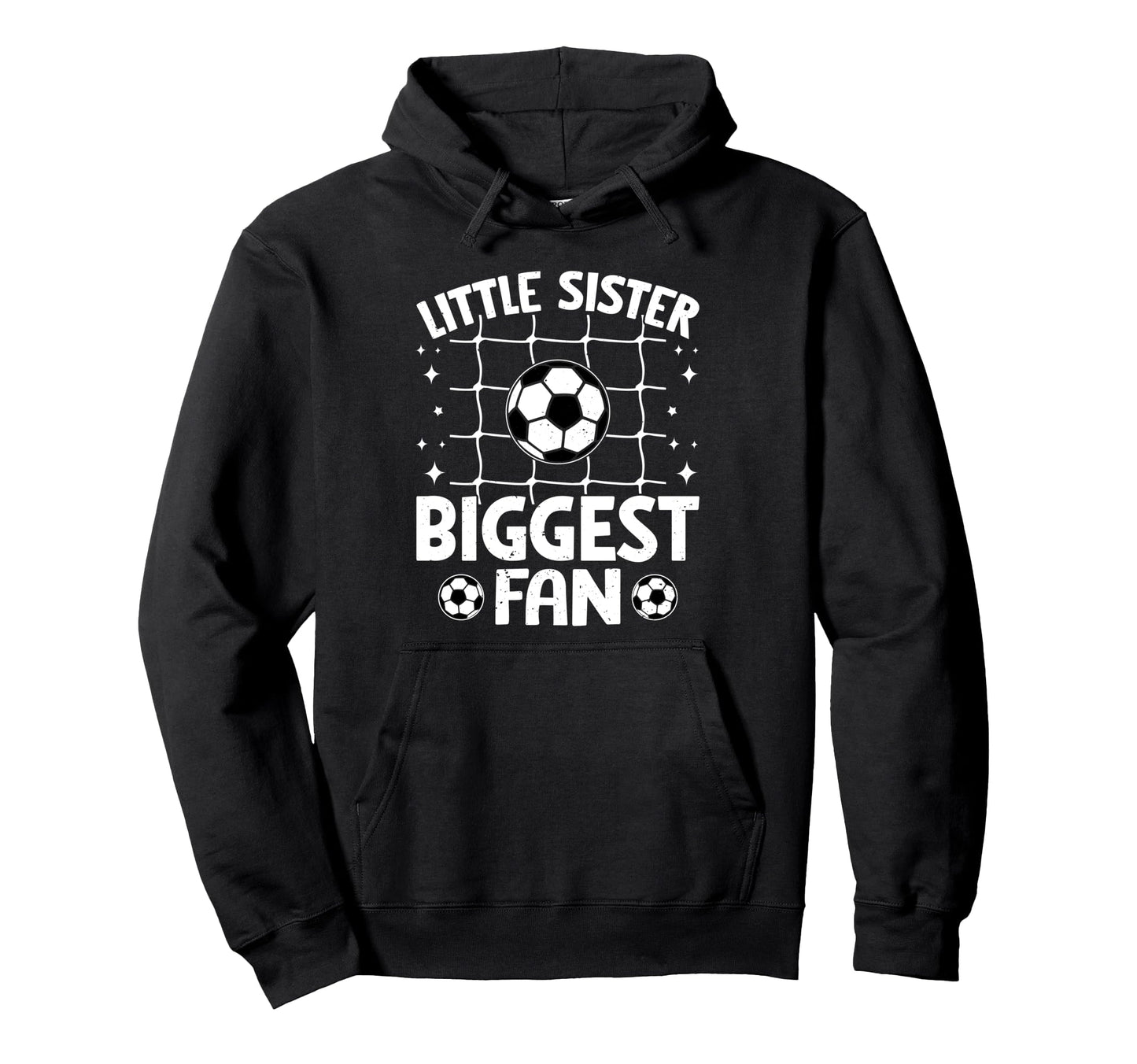 Little Sister Biggest Fan Net Hoodie - Aesthetic Graphic Men Women - T-Shirt, Sweatshirt, Hoodie