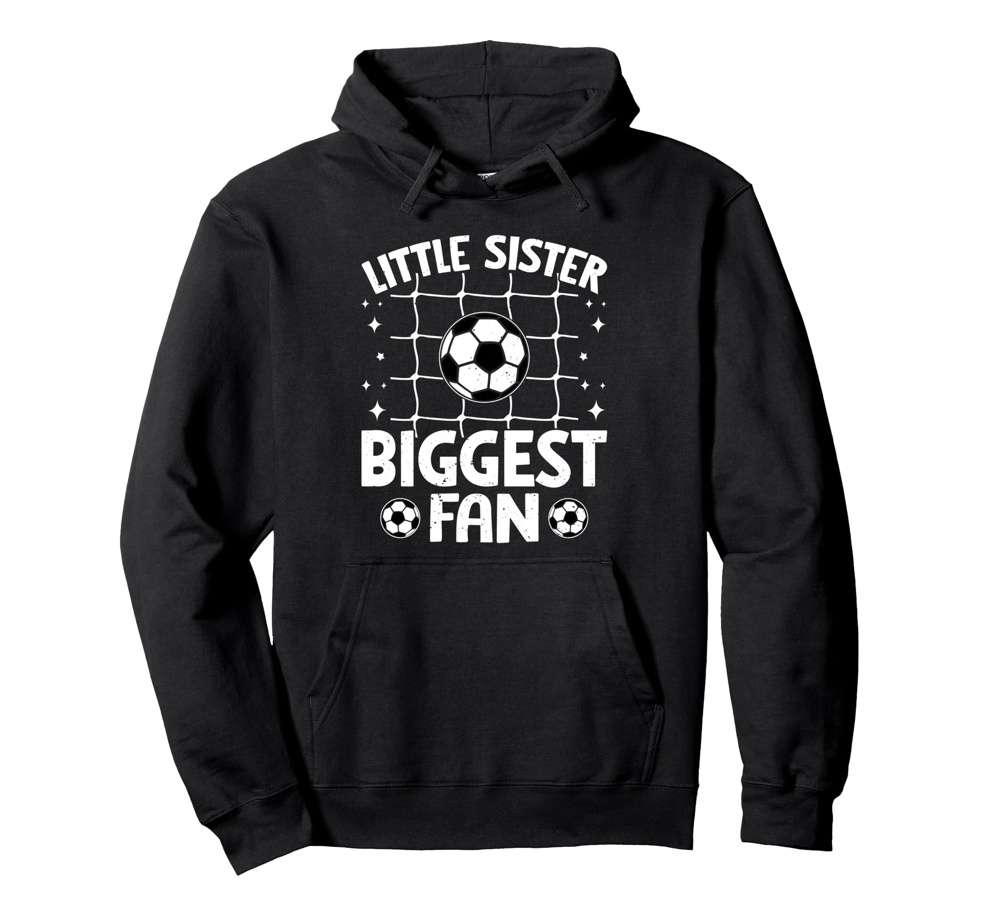 Little Sister Biggest Fan Net Hoodie - Aesthetic Graphic Men Women - T-Shirt, Sweatshirt, Hoodie