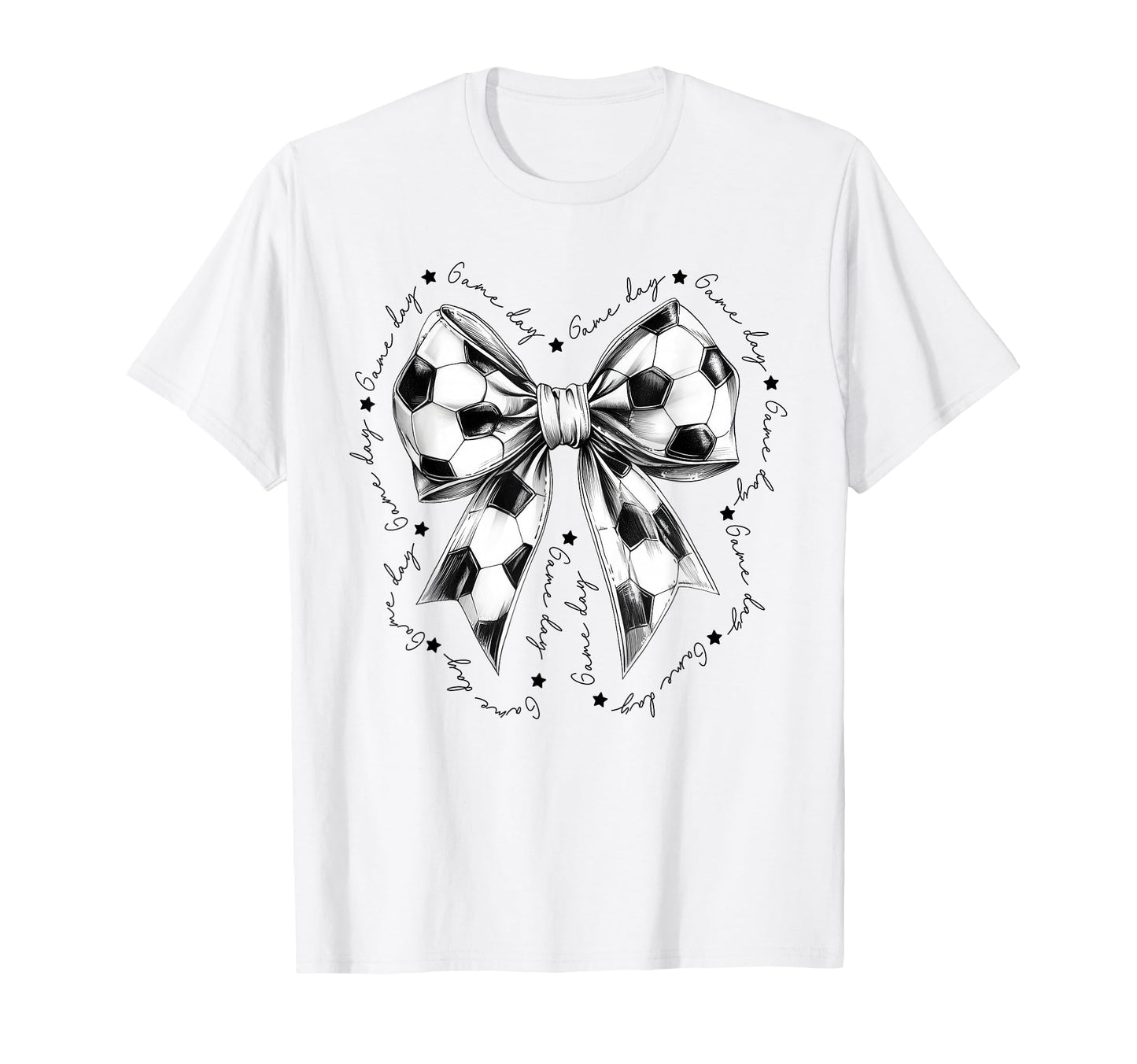 Preppy Game Day Soccer Coquette Bow T-Shirt - Minimalist Print Men Women - T-Shirt, Sweatshirt, Hoodie