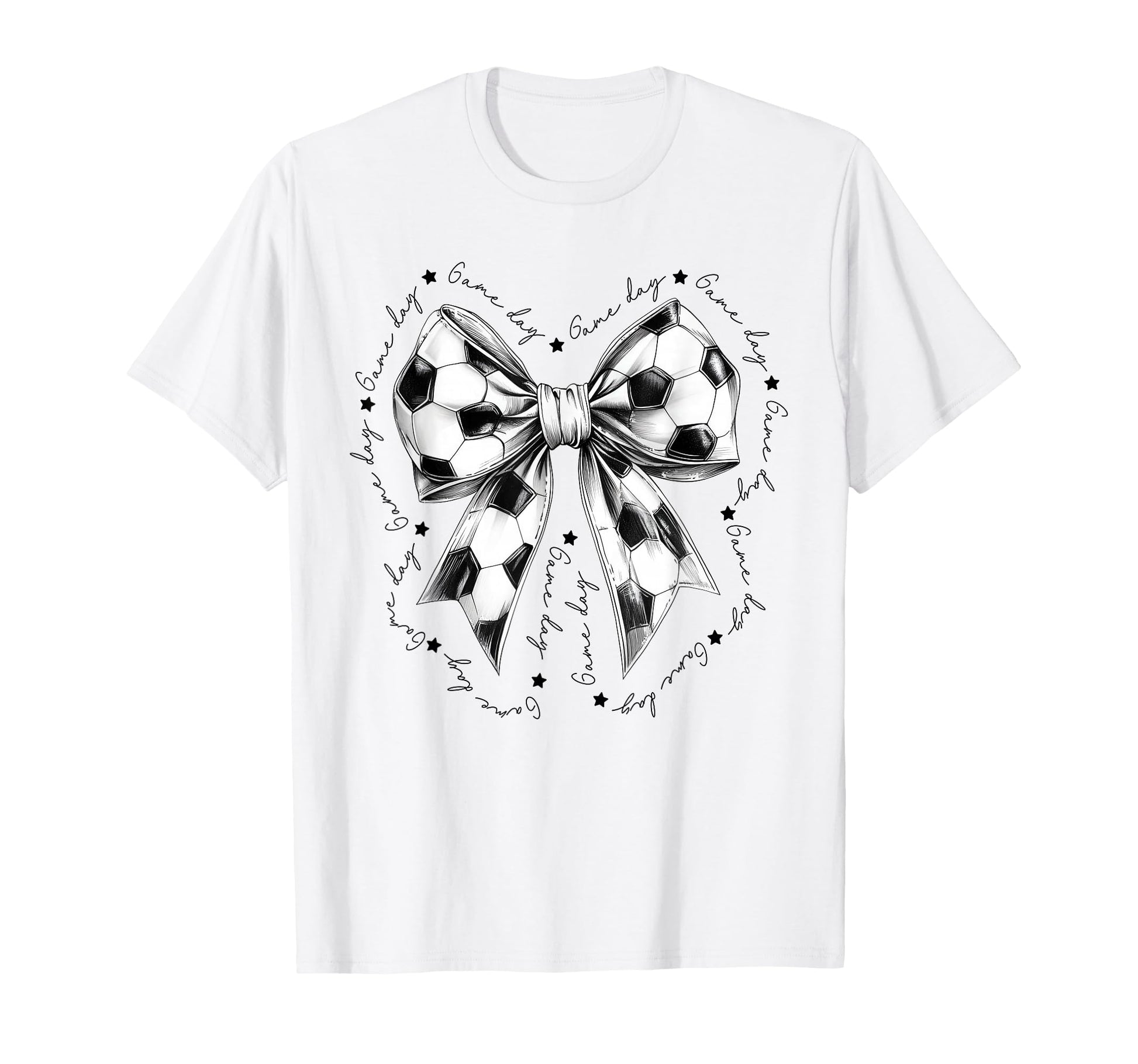 Preppy Game Day Soccer Coquette Bow T-Shirt - Minimalist Print Men Women - T-Shirt, Sweatshirt, Hoodie