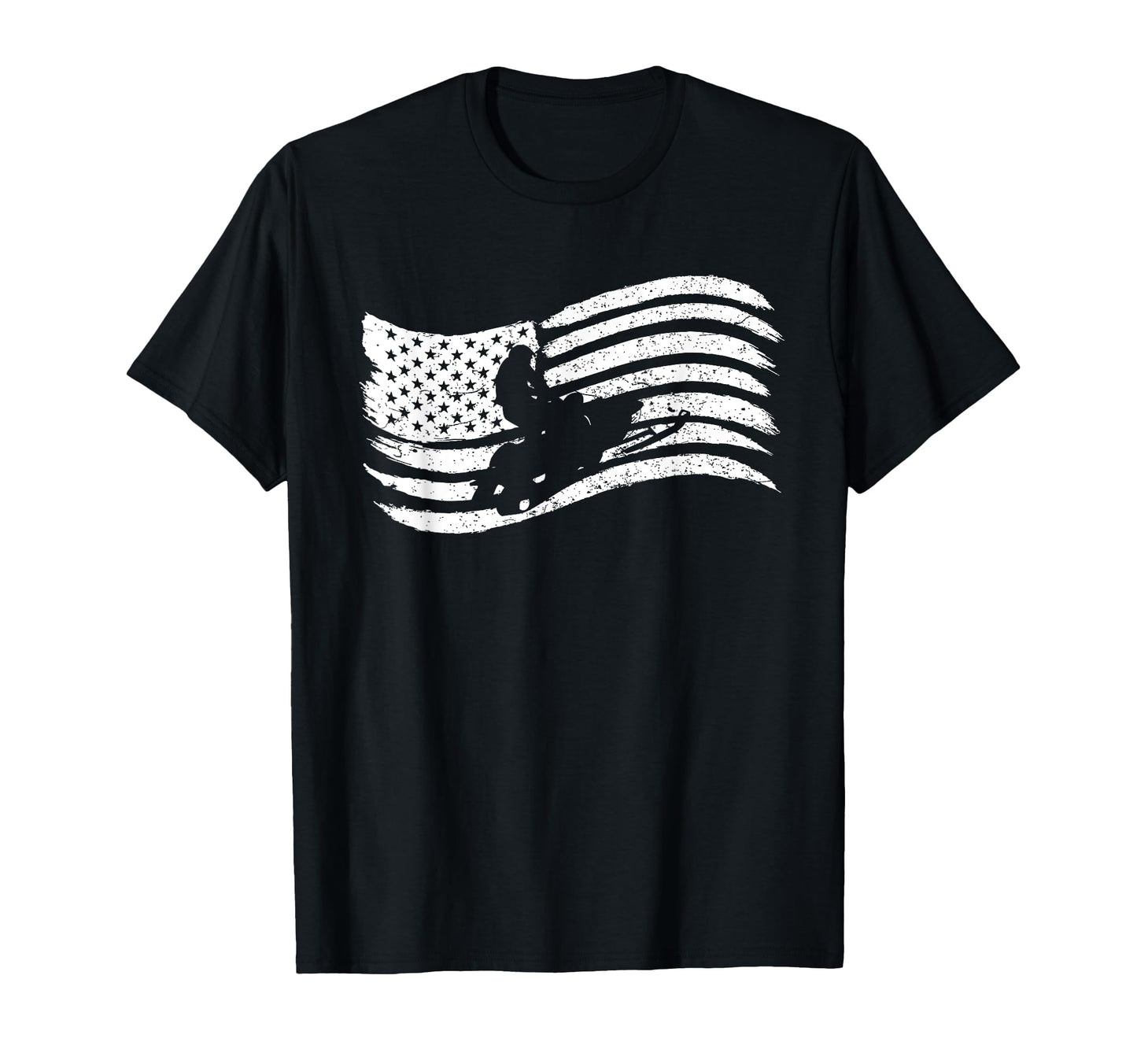 American Flag Snowmobile Rider T-Shirt - Novelty Apparel Men Women - T-Shirt, Sweatshirt, Hoodie
