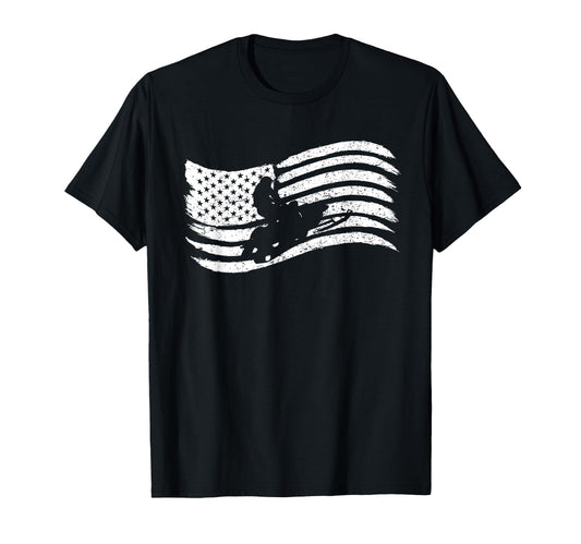 American Flag Snowmobile Rider T-Shirt - Novelty Apparel Men Women - T-Shirt, Sweatshirt, Hoodie