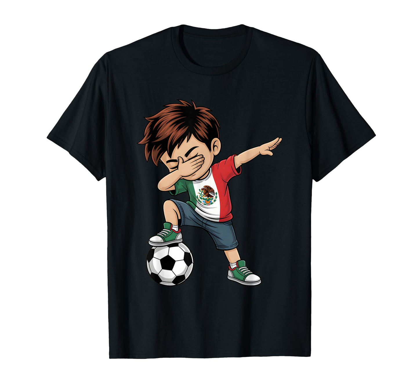 Dabbing Soccer Mexico Estados T-Shirt - Fun Novelty Design for Adults - T-Shirt, Sweatshirt, Hoodie