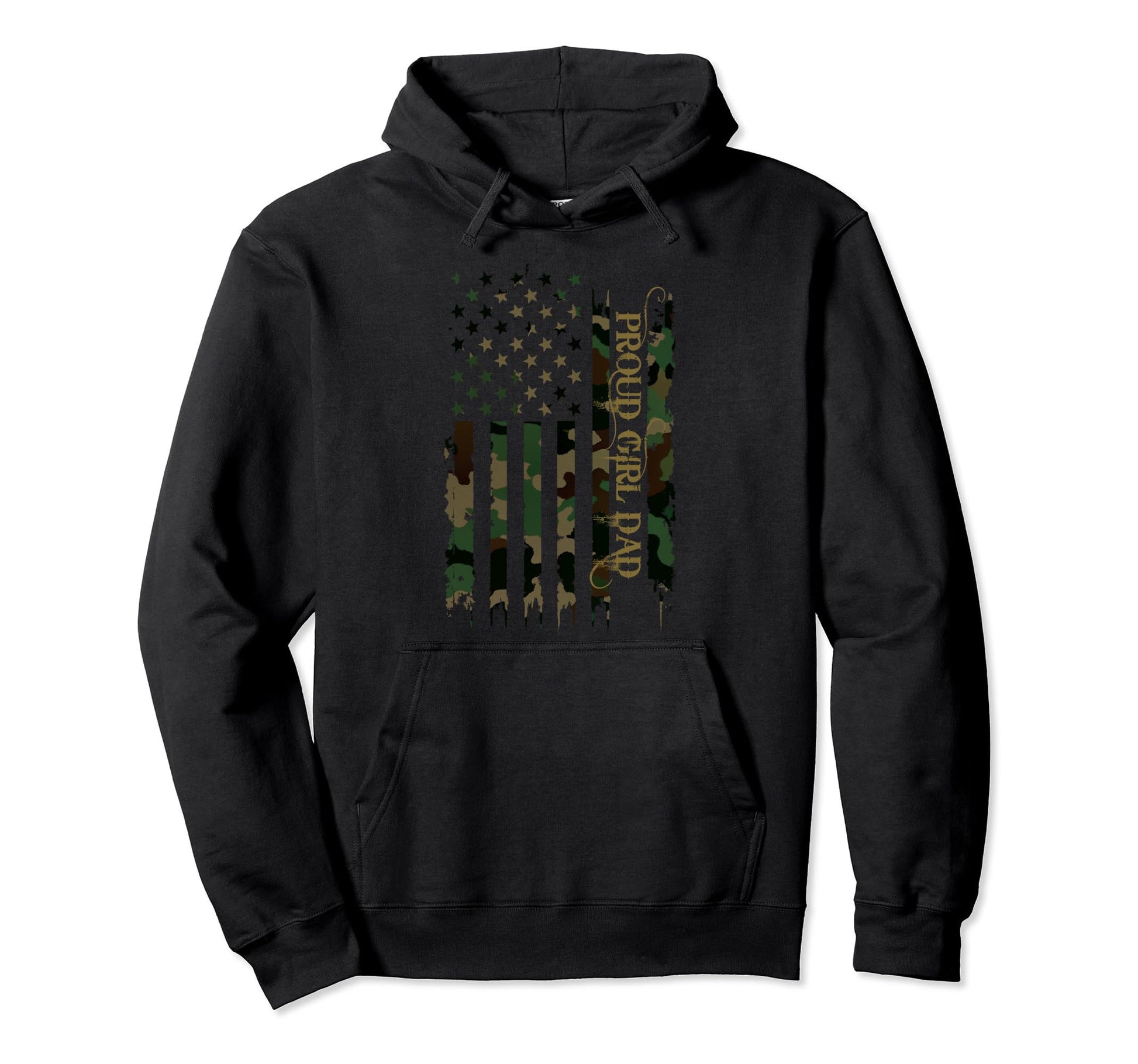 Proud Dad United States Distressed Camo Hoodie - Graphic Print for Adults - T-Shirt, Sweatshirt, Hoodie