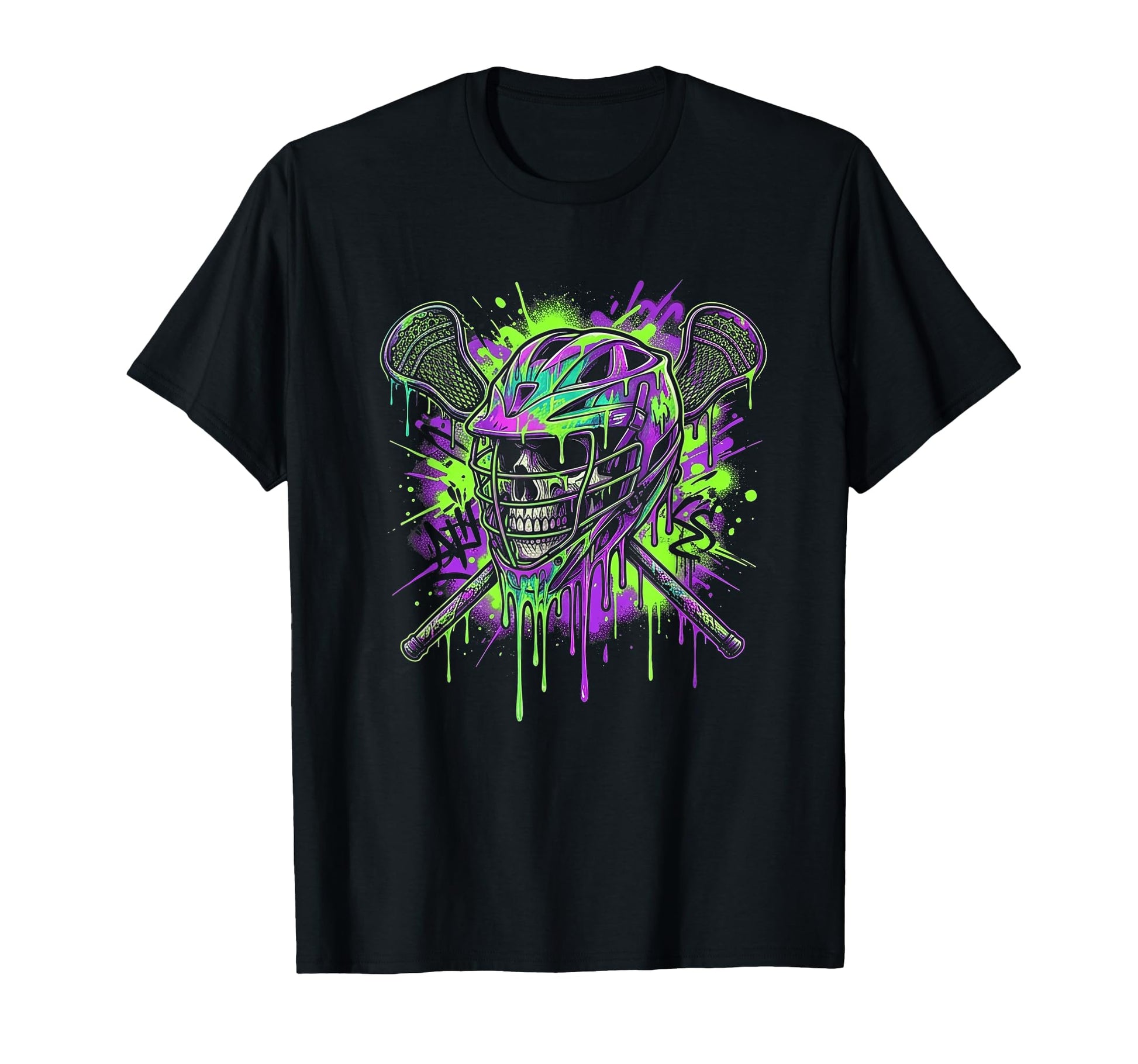Lacrosse Drip Ice Cream Lax Helmet Sticks T-Shirt - Novelty Apparel Unisex - T-Shirt, Sweatshirt, Hoodie