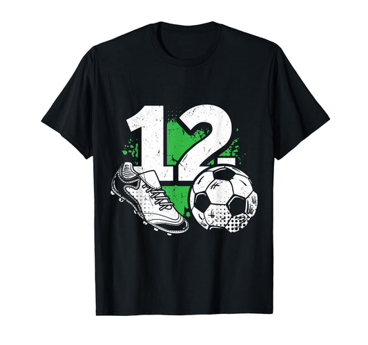 12Th Birthday Soccer Player Football T-Shirt - Novelty Apparel Men Women - T-Shirt, Sweatshirt, Hoodie