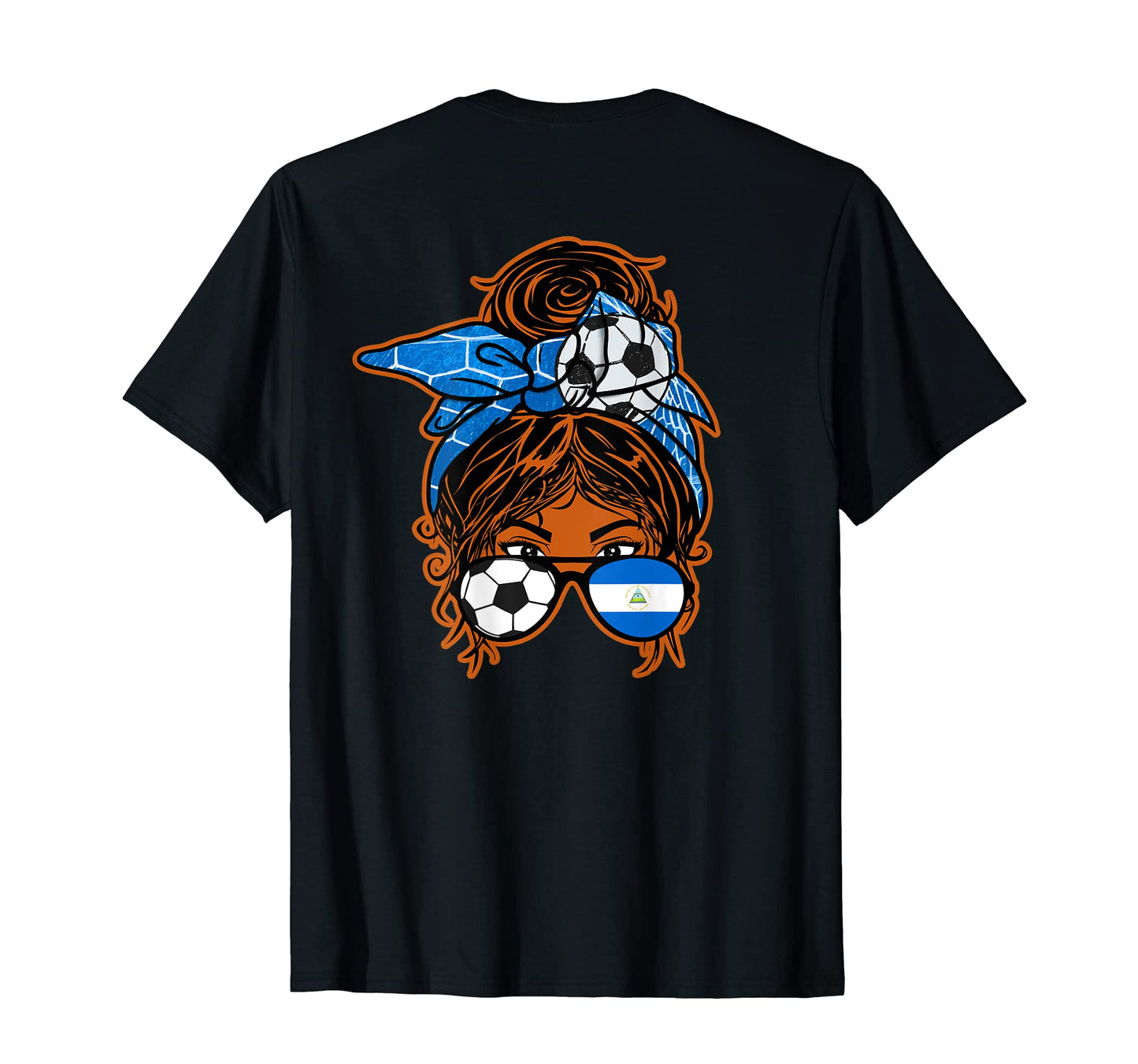 Messy Bun Hair Brown Skin Soccer T-Shirt - Unique Graphic for Adults - T-Shirt, Sweatshirt, Hoodie