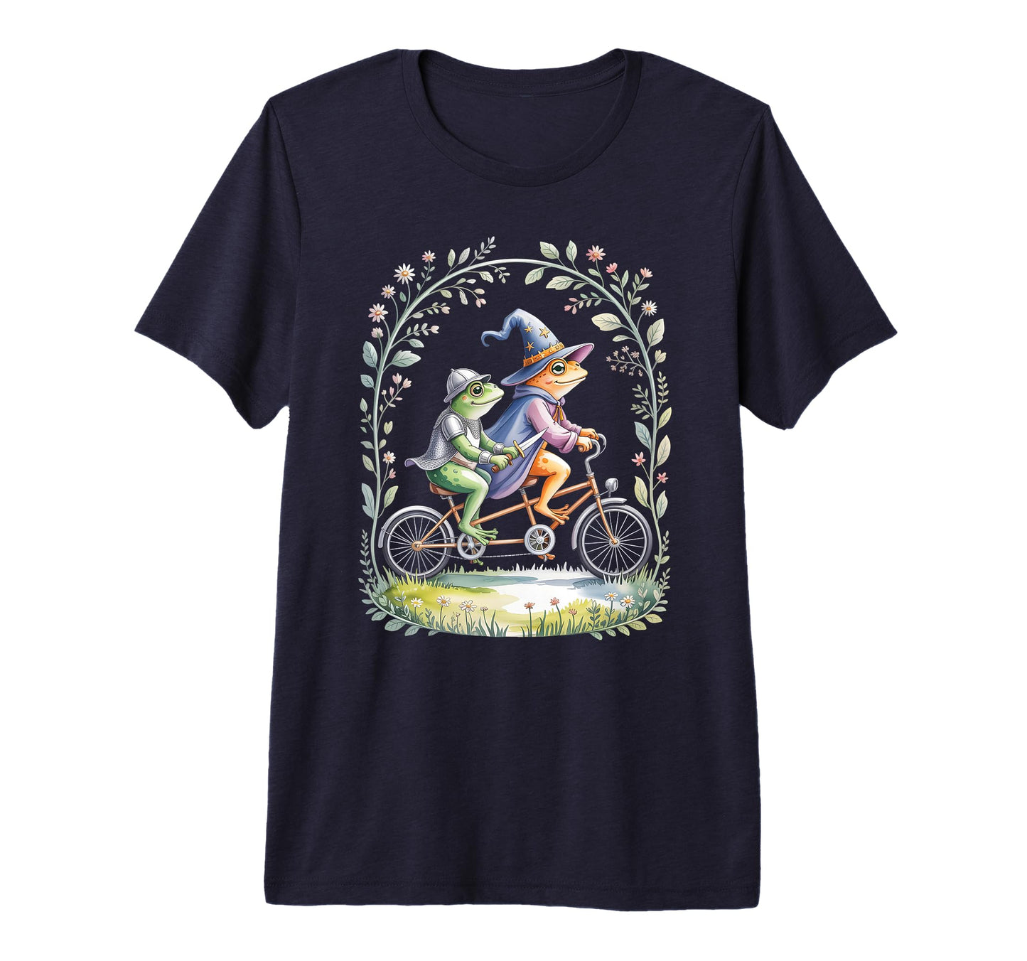 Kawaii Bicycle Frog Tandem Cycling T-Shirt - Graphic Print for Adults - T-Shirt, Sweatshirt, Hoodie