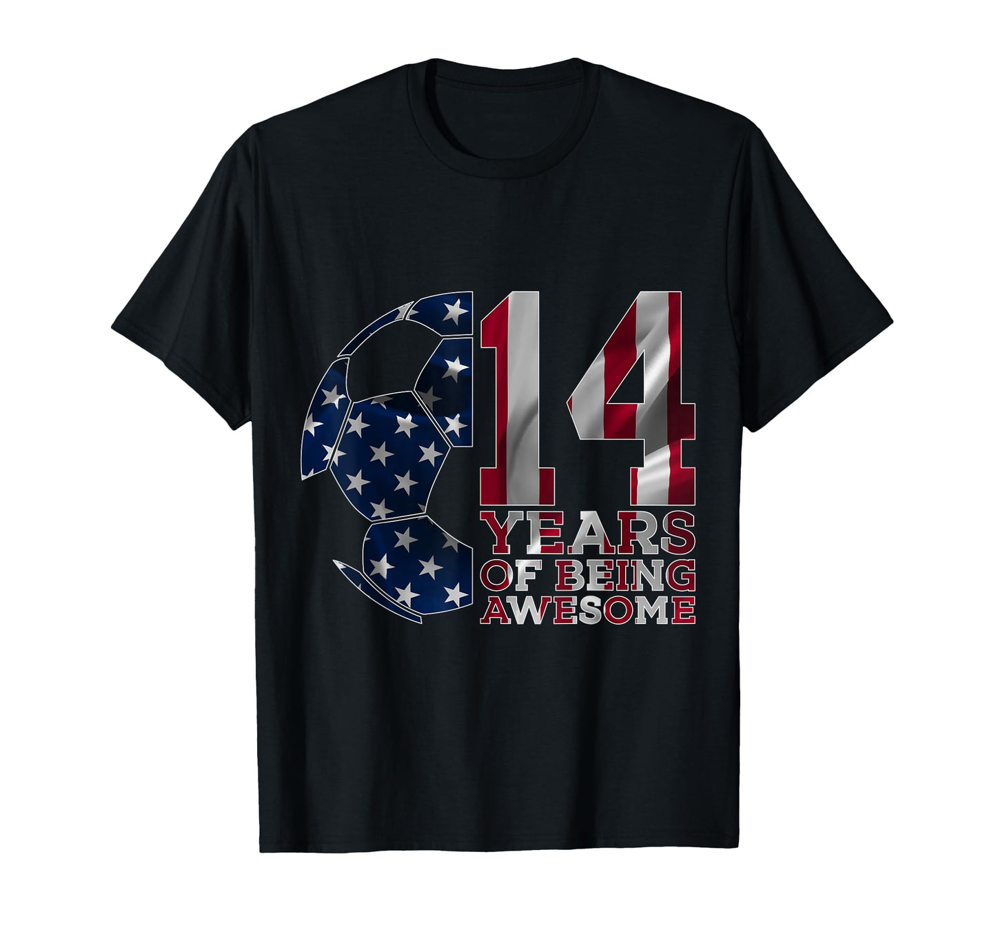 14 Years Being Awesome Soccer 14Th T-Shirt - Minimalist Print for Adults - T-Shirt, Sweatshirt, Hoodie