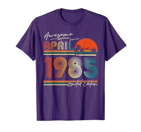 Awesome Since April 1985 40Th T-Shirt - Custom Art Print Men Women - T-Shirt, Sweatshirt, Hoodie
