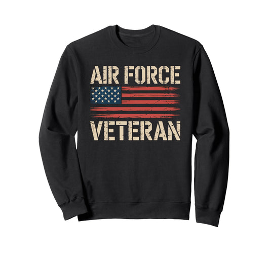 Air Force Veteran Us American Flag Sweatshirt - Trendy Graphic Men Women - T-Shirt, Sweatshirt, Hoodie