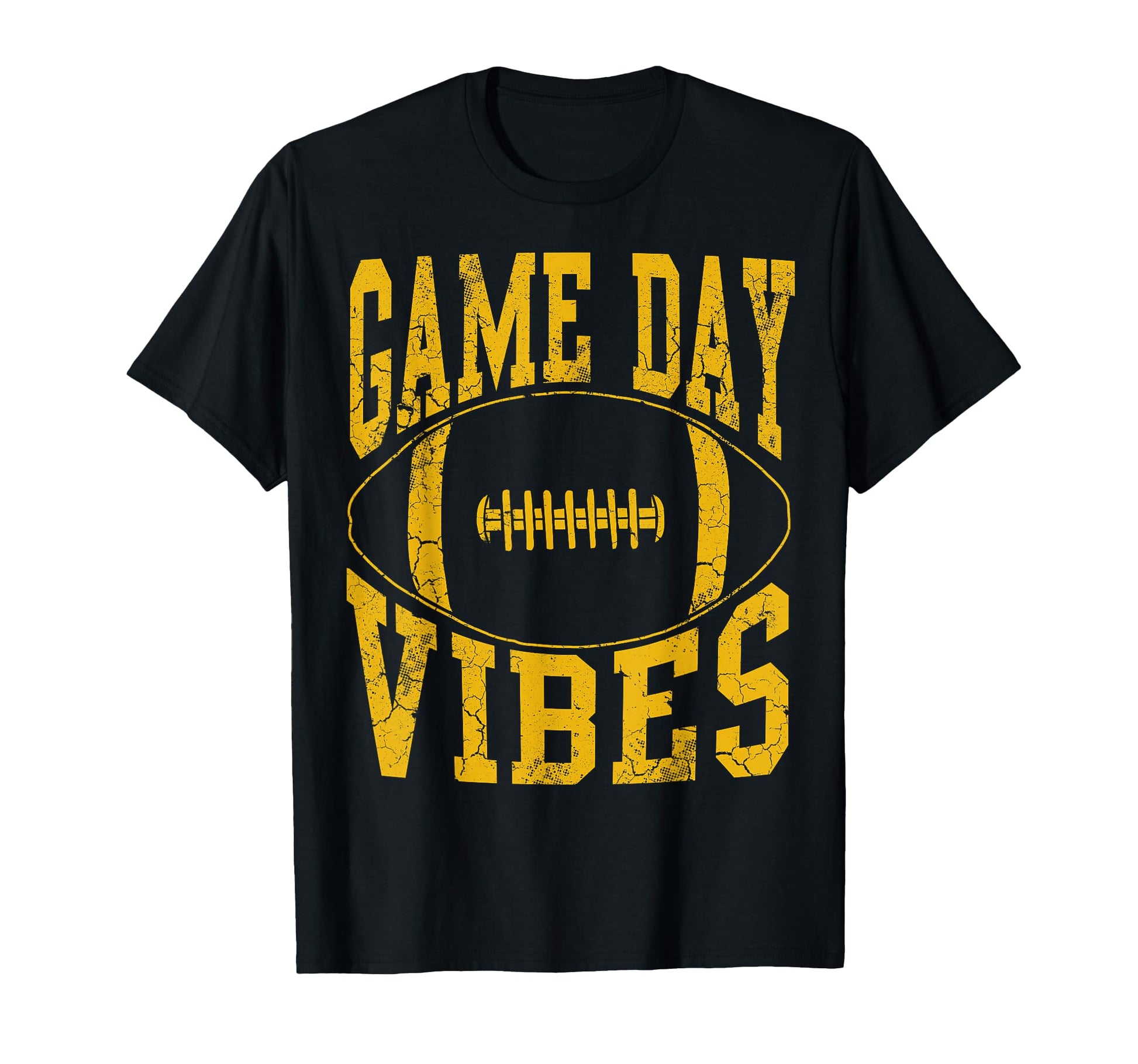 Game Day Vibes Yellow Football T-Shirt - Aesthetic Graphic for Adults - T-Shirt, Sweatshirt, Hoodie
