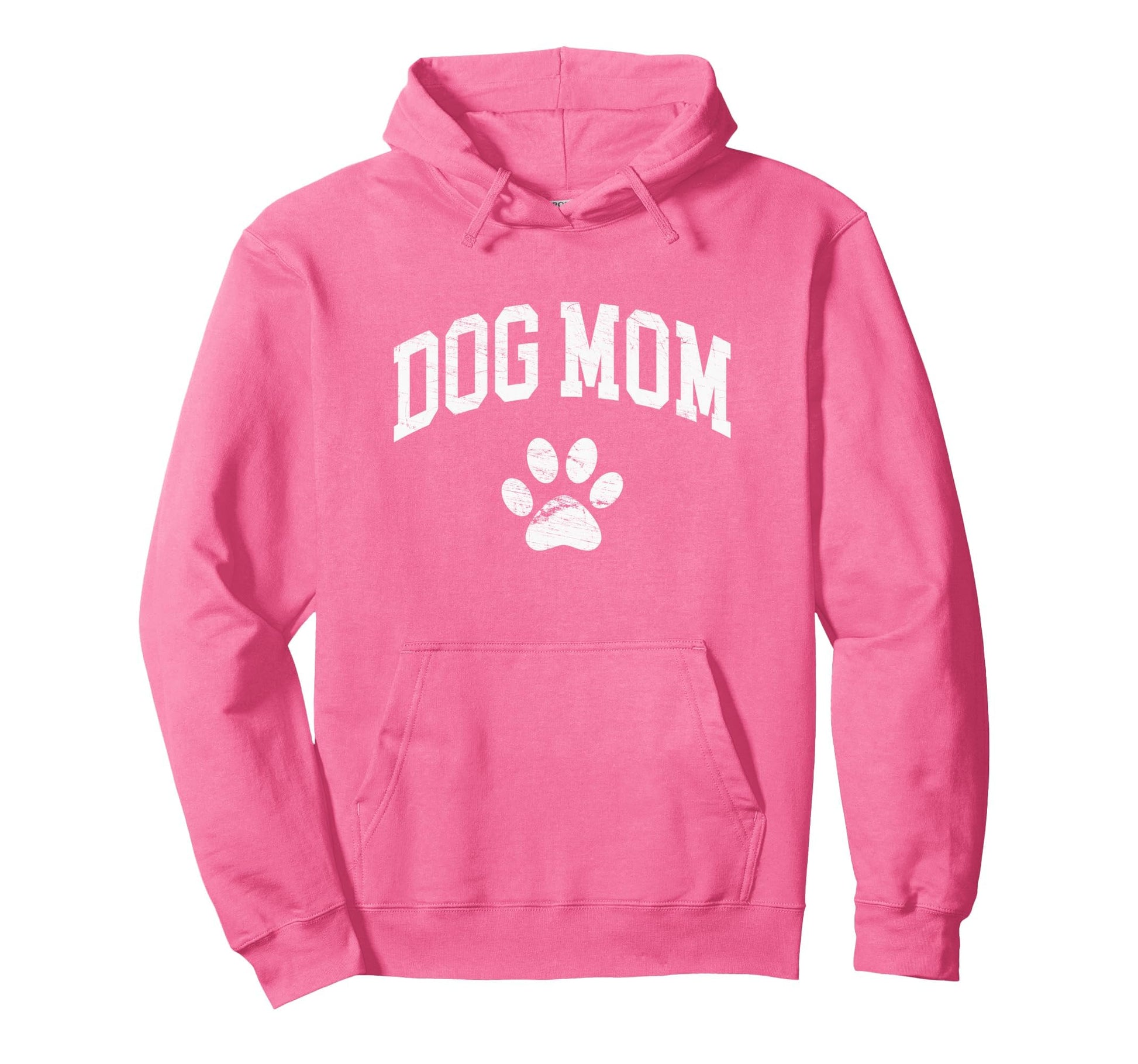 Dog Mom Distressed Funny Dog Paw Hoodie - Custom Art Print Unisex - T-Shirt, Sweatshirt, Hoodie